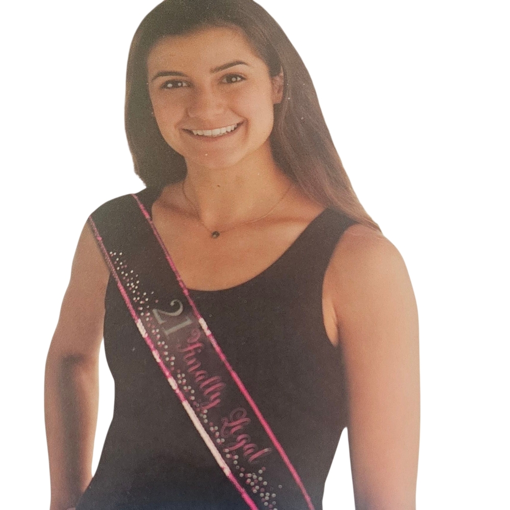 Black Sash with Pink Accents